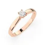 0,15 Karat Diamant Verlobungsring mit 1 Diamanten, Rotgold 585 / 14K, Weite 49 mm, Gewicht ca. 1.7 g.