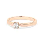 0,15 Karat Diamant Verlobungsring mit 1 Diamanten, Rotgold 585 / 14K