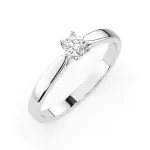 0,15 Karat Diamant Verlobungsring mit 1 Diamanten, Weißgold 585 / 14K, Weite 49 mm, Gewicht ca. 1.7 g.