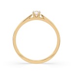 0,15 Karat Diamant Verlobungsring mit 1 Diamanten, Gelbgold 585 / 14K, Weite 55 mm, Gewicht ca. 1.7 g.