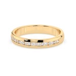 0,15 Karat Diamant Verlobungsring mit 19 Diamanten, Gelbgold 585 / 14K, Weite 51 mm, Gewicht ca. 2.8 g.