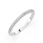 0,14 Karat Diamant Memoire Ring mit 17 Diamanten, Weißgold 585 / 14K, Weite 49 mm, Gewicht ca.