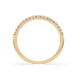 0,14 Karat Diamant Verlobungsring mit 17 Diamanten, Gelbgold 585 / 14K, Weite 69 mm, Gewicht ca. 0.9 g.