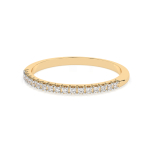 0,14 Karat Diamant Verlobungsring mit 17 Diamanten, Gelbgold 585 / 14K, Weite 68 mm, Gewicht ca. 0.9 g.