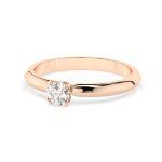 0,1 Karat Diamant Verlobungsring mit 1 Diamanten, Rotgold 585 / 14K, Weite 50 mm, Gewicht ca. 1.3 g.