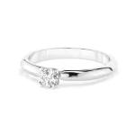 0,1 Karat Diamant Verlobungsring mit 1 Diamanten, Weißgold 585 / 14K