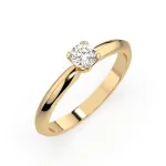0,15 Karat Diamant Verlobungsring mit 1 Diamanten, Gelbgold 585 / 14K, Weite 47 mm, Gewicht ca. 1.9 g.