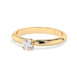 0,15 Karat Diamant Verlobungsring mit 1 Diamanten, Gelbgold 585 / 14K, Weite 65 mm, Gewicht ca. 1.9 g.