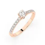 0,2+0,21 Karat Diamant Verlobungsring mit 15 Diamanten, Rotgold 585 / 14K, Weite 51 mm, Gewicht ca. 1.6 g.