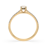 0,2+0,21 Karat Diamant Verlobungsring mit 15 Diamanten, Gelbgold 585 / 14K, Weite 62 mm, Gewicht ca. 1.6 g.