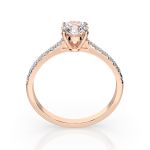 0,4+0,21 Karat Diamant Verlobungsring mit 15 Diamanten, Rotgold 585 / 14K, Weite 72 mm, Gewicht ca. 1.5 g.