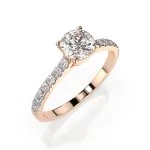 0,4+0,21 Karat Diamant Verlobungsring mit 15 Diamanten, Rotgold 585 / 14K, Weite 54 mm, Gewicht ca. 1.5 g.