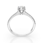 0,4+0,21 Karat Diamant Verlobungsring mit 15 Diamanten, Weißgold 585 / 14K, Weite 47 mm, Gewicht ca. 1.5 g.