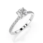 0,4+0,21 Karat Diamant Verlobungsring mit 15 Diamanten, Weißgold 585 / 14K, Weite 52 mm, Gewicht ca. 1.5 g.
