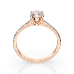 0,5+0,21 Karat Diamant Verlobungsring mit 15 Diamanten, Rotgold 585 / 14K, Weite 59 mm, Gewicht ca. 1.6 g.