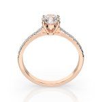 0,5+0,21 Karat Diamant Verlobungsring mit 15 Diamanten, Rotgold 585 / 14K, Weite 64 mm, Gewicht ca. 1.6 g.