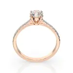 0,5+0,21 Karat Diamant Verlobungsring mit 15 Diamanten, Rotgold 585 / 14K