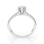 0,5+0,21 Karat Diamant Verlobungsring mit 15 Diamanten, Weißgold 585 / 14K