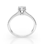 0,5+0,21 Karat Diamant Verlobungsring mit 15 Diamanten, Weißgold 585 / 14K, Weite 52 mm, Gewicht ca. 1.6 g.