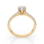 0,5+0,21 Karat Diamant Verlobungsring mit 15 Diamanten, Gelbgold 585 / 14K, Weite 69 mm, Gewicht ca. 1.6 g.