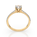 0,5+0,21 Karat Diamant Verlobungsring mit 15 Diamanten, Gelbgold 585 / 14K, Weite 50 mm, Gewicht ca. 1.6 g.