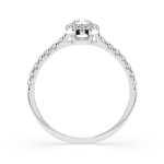 0,2+0,28 Karat Diamant Verlobungsring mit 27 Diamanten, Weißgold 585 / 14K, Weite 62 mm, Gewicht ca. 1.5 g.