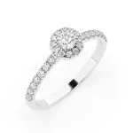 0,2+0,28 Karat Diamant Verlobungsring mit 27 Diamanten, Weißgold 585 / 14K, Weite 52 mm, Gewicht ca. 1.5 g.