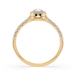 0,2+0,28 Karat Diamant Verlobungsring mit 27 Diamanten, Gelbgold 585 / 14K, Weite 50 mm, Gewicht ca. 1.5 g.