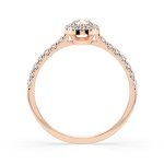 0,29+0,25 Karat Diamant Verlobungsring mit 30 Diamanten, Rotgold 585 / 14K, Weite 61 mm, Gewicht ca. 1.6 g.