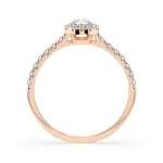 0,29+0,25 Karat Diamant Verlobungsring mit 30 Diamanten, Rotgold 585 / 14K