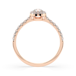 0,29+0,25 Karat Diamant Verlobungsring mit 30 Diamanten, Rotgold 585 / 14K, Weite 51 mm, Gewicht ca. 1.6 g.