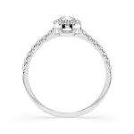 0,29+0,25 Karat Diamant Verlobungsring mit 30 Diamanten, Weißgold 585 / 14K