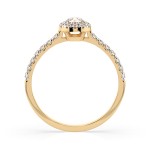 0,29+0,25 Karat Diamant Verlobungsring mit 30 Diamanten, Gelbgold 585 / 14K, Weite 69 mm, Gewicht ca. 1.6 g.