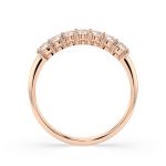 0,42 Karat Diamant Verlobungsring mit 7 Diamanten, Rotgold 585 / 14K, Weite 66 mm, Gewicht ca. 2.1 g.