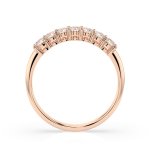 0,42 Karat Diamant Verlobungsring mit 7 Diamanten, Rotgold 585 / 14K, Weite 69 mm, Gewicht ca. 2.1 g.