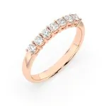 0,42 Karat Diamant Memoire Ring mit 7 Diamanten, Rotgold 585 / 14K, Weite 47 mm, Gewicht ca. 