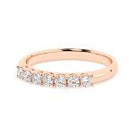 0,42 Karat Diamant Verlobungsring mit 7 Diamanten, Rotgold 585 / 14K, Weite 64 mm, Gewicht ca. 2.1 g.