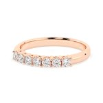 0,42 Karat Diamant Verlobungsring mit 7 Diamanten, Rotgold 585 / 14K, Weite 69 mm, Gewicht ca. 2.1 g.