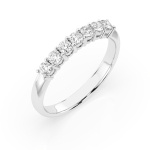 0,42 Karat Diamant Verlobungsring mit 7 Diamanten, Weißgold 585 / 14K, Weite 53 mm, Gewicht ca. 2.1 g.