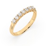 0,42 Karat Diamant Verlobungsring mit 7 Diamanten, Gelbgold 585 / 14K, Weite 60 mm, Gewicht ca. 2.1 g.