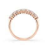 0,7 Karat Diamant Verlobungsring mit 7 Diamanten, Rotgold 585 / 14K, Weite 47 mm, Gewicht ca. 2.5 g.