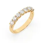 0,7 Karat Diamant Memoire Ring mit 7 Diamanten, Gelbgold 585 / 14K, Weite 50 mm, Gewicht ca. 