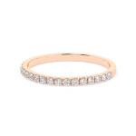 0,26 Karat Diamant Verlobungsring mit 17 Diamanten, Rotgold 585 / 14K, Weite 70 mm, Gewicht ca. 1.1 g.