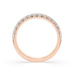 0,42 Karat Diamant Verlobungsring mit 14 Diamanten, Rotgold 585 / 14K, Weite 54 mm, Gewicht ca. 2.1 g.