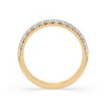 0,42 Karat Diamant Verlobungsring mit 14 Diamanten, Gelbgold 585 / 14K, Weite 48 mm, Gewicht ca. 2.1 g.