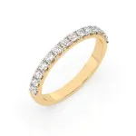 0,42 Karat Diamant Verlobungsring mit 14 Diamanten, Gelbgold 585 / 14K, Weite 52 mm, Gewicht ca. 2.1 g.
