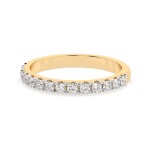 0,42 Karat Diamant Verlobungsring mit 14 Diamanten, Gelbgold 585 / 14K, Weite 62 mm, Gewicht ca. 2.1 g.