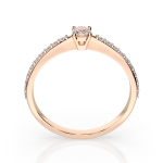0,1+0,16 Karat Diamant Verlobungsring mit 21 Diamanten, Rotgold 585 / 14K, Weite 47 mm, Gewicht ca. 1.2 g.