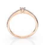 0,1+0,16 Karat Diamant Verlobungsring mit 21 Diamanten, Rotgold 585 / 14K, Weite 69 mm, Gewicht ca. 1.2 g.