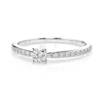 0,1+0,16 Karat Diamant Verlobungsring mit 21 Diamanten, Weißgold 585 / 14K